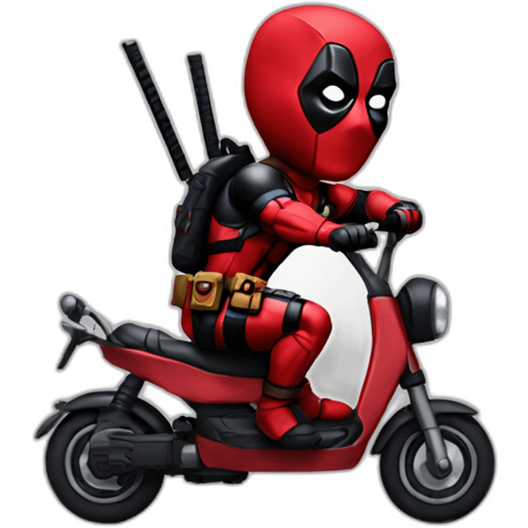 Deadpool scooting on his butt emoji