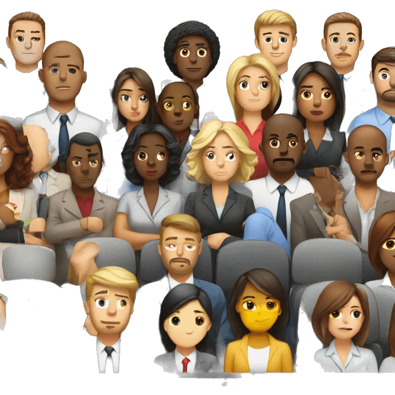 Diverse group of employees bored at a meeting  emoji