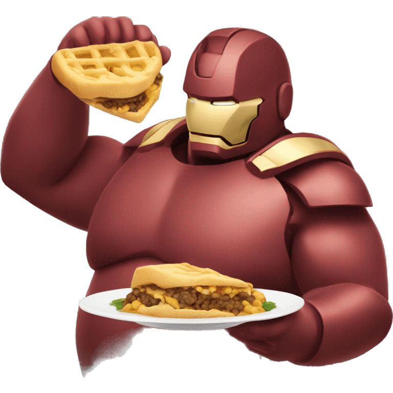 Fat Iron man eating food  emoji