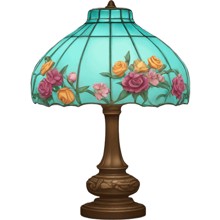 Tiffany lamp with flowers emoji