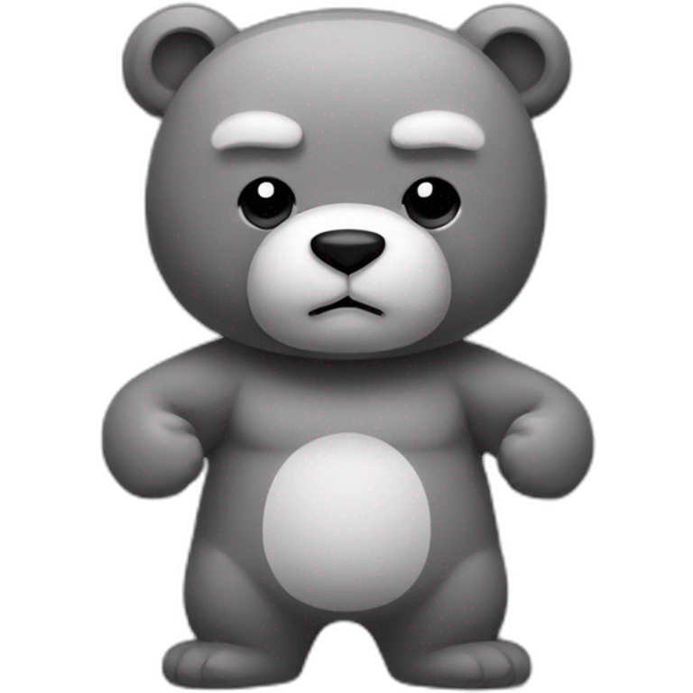 hairy grey kung fu bear emoji