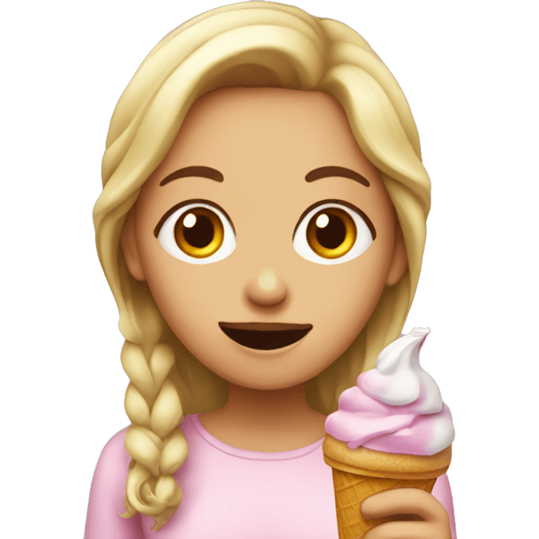 girl with icecream emoji