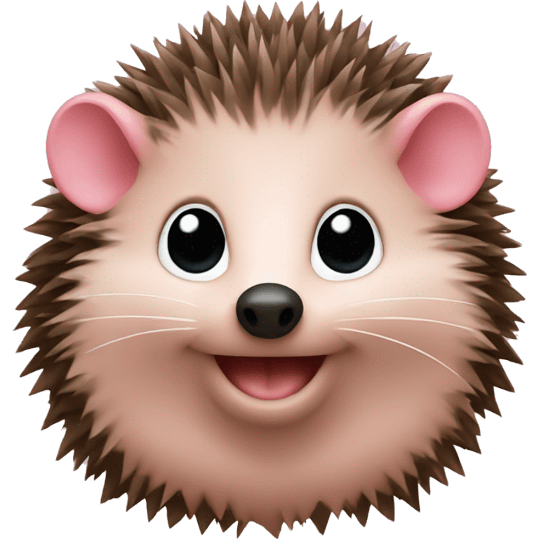 hedgehog, one ear brown, one ear pink emoji