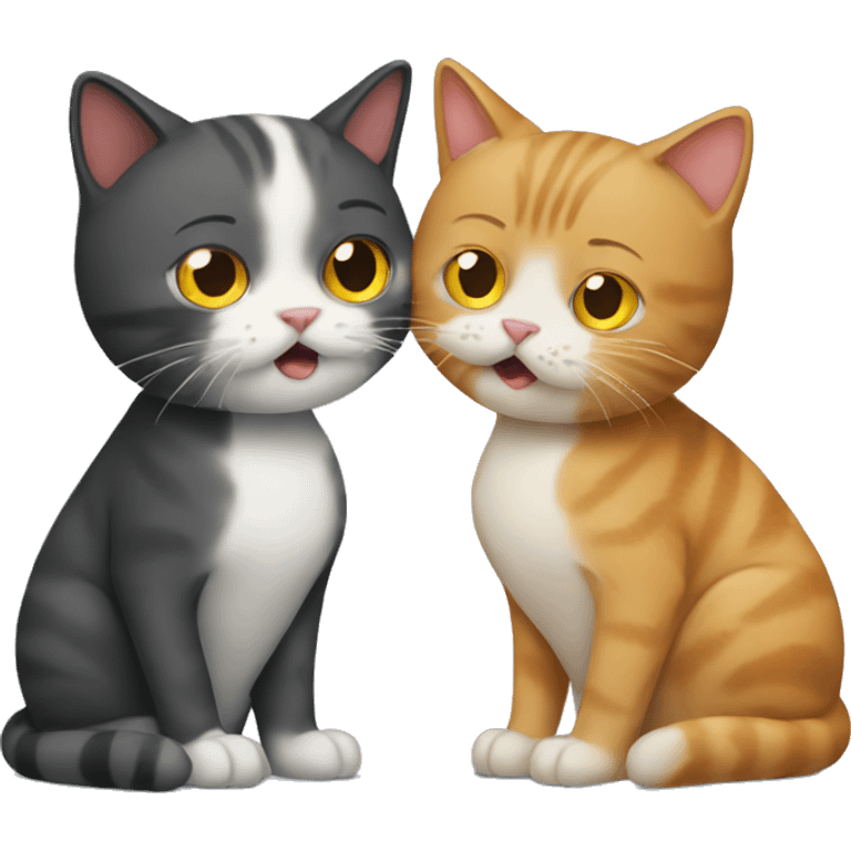 Two cats getting divorced  emoji