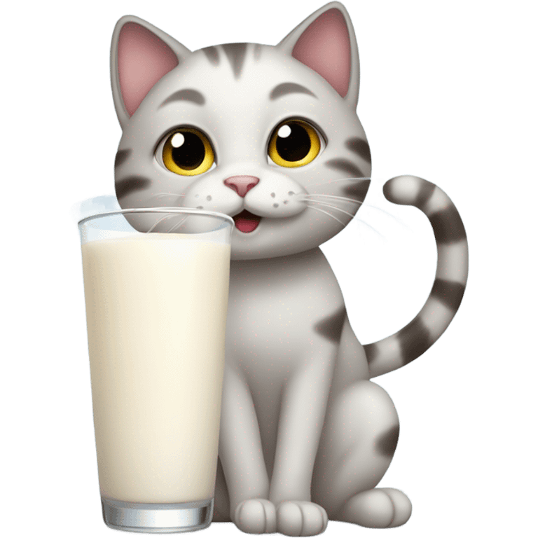 Cat drinks milk emoji