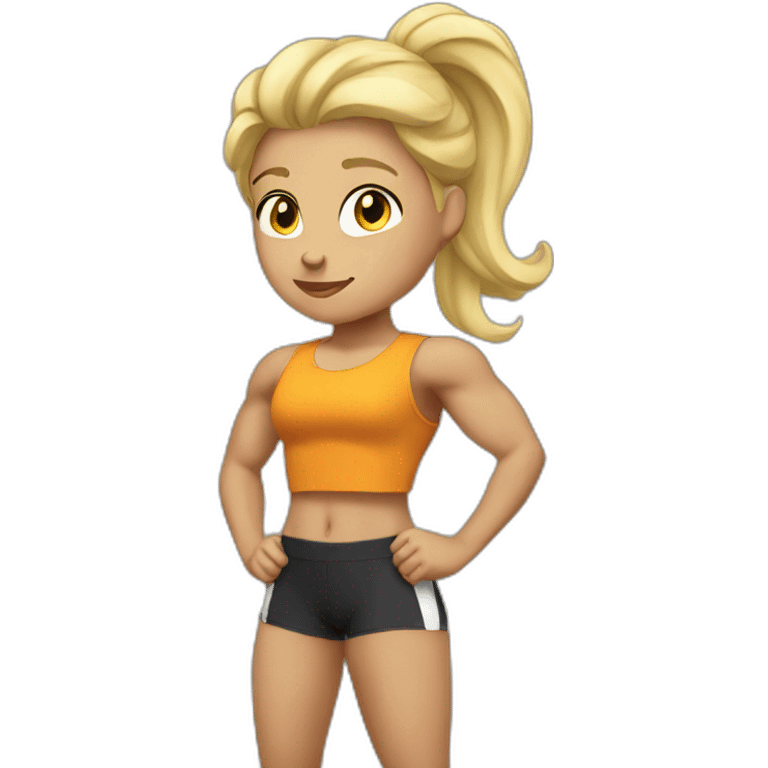 Strong muscle blonde girl emoji