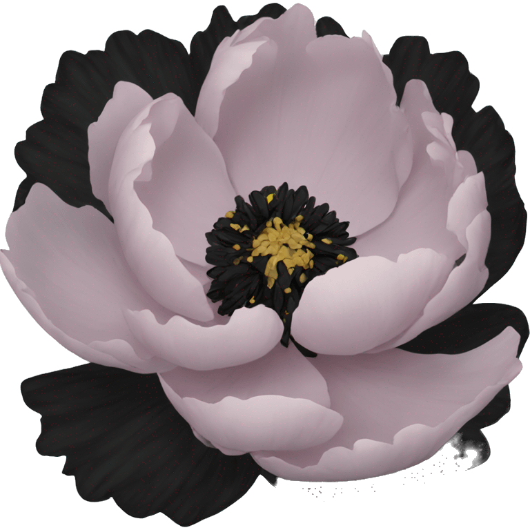 aesthetic black peony emoji