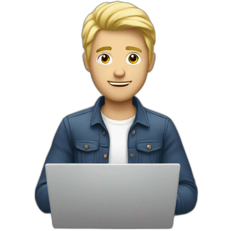 blonde guy with laptop emoji