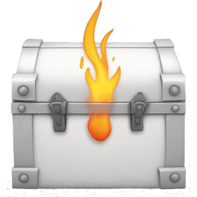 white minimalistic chest on fire emoji