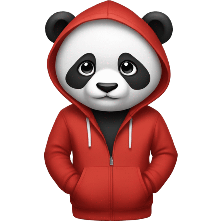 Panda with a red hoodie emoji