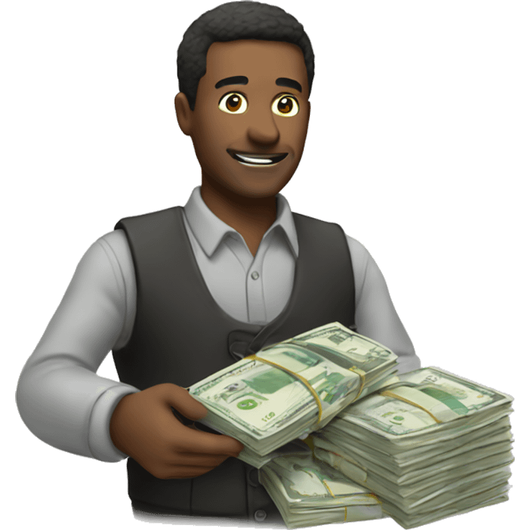 A man taking money emoji