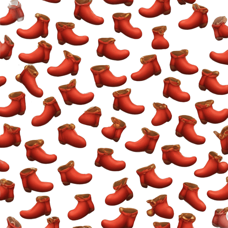 Realistic isolated red elf shoes with bells. emoji