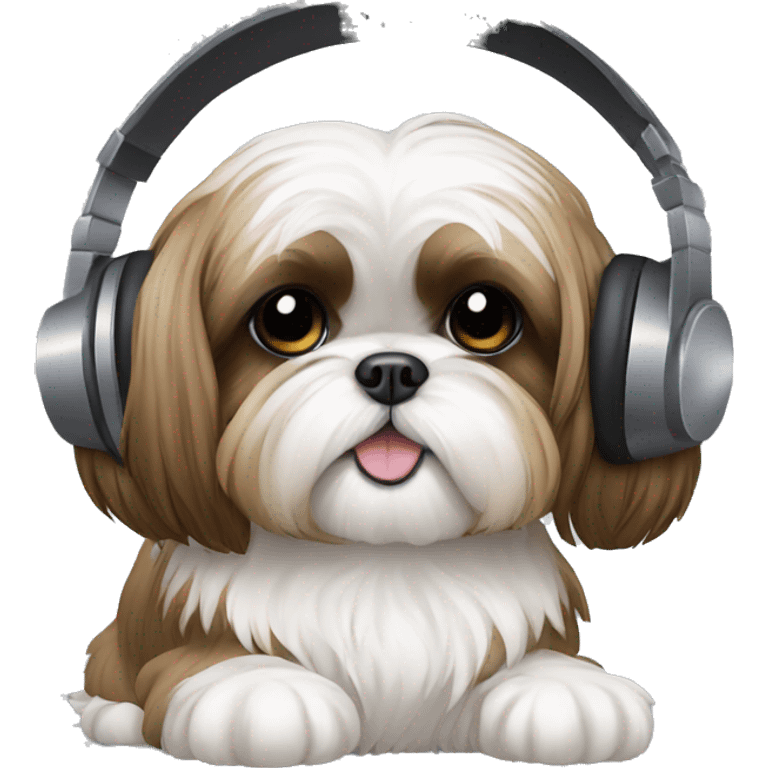 shih tzu listening to music emoji