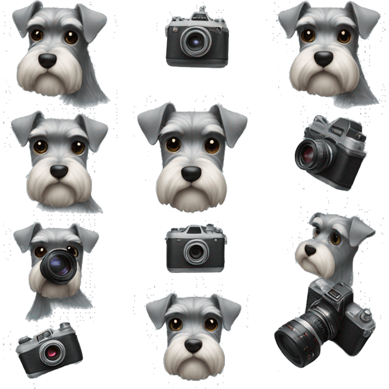 Miniature schnauzer with camera  emoji