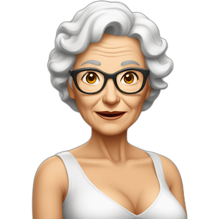 Sexy Busty old woman emoji