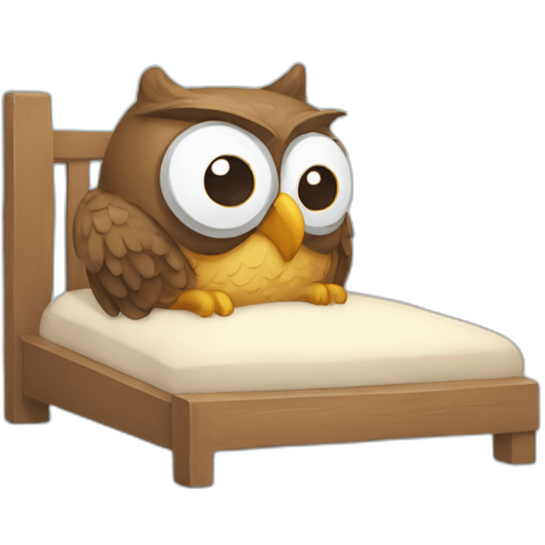 Sleepy Sunday owl in their bed emoji