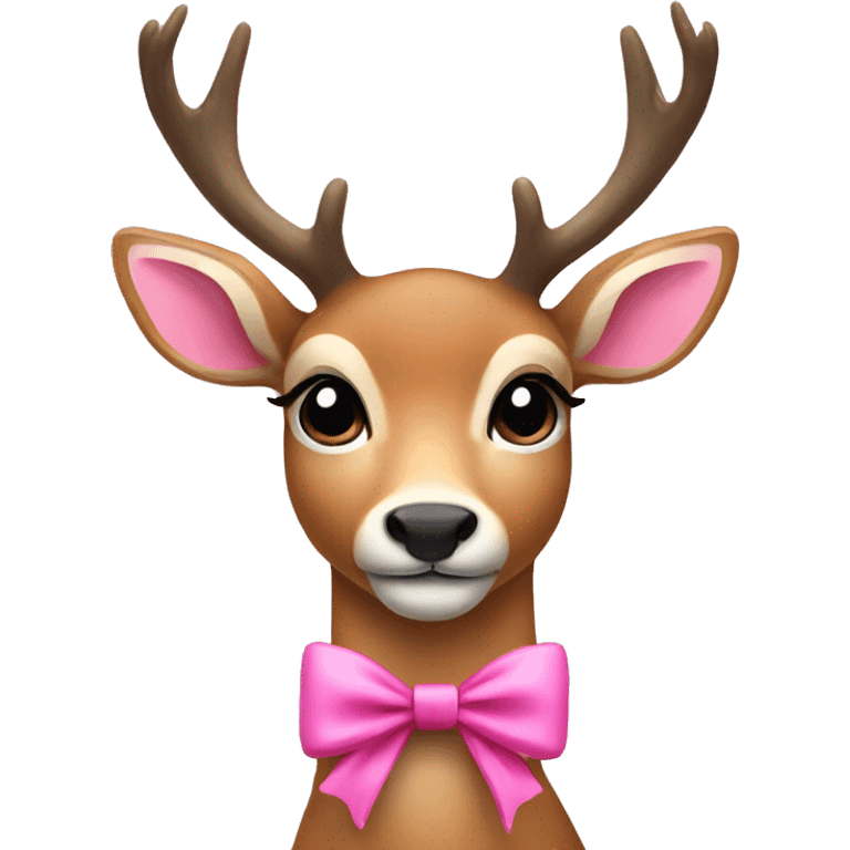 Deer with a pink bow  emoji