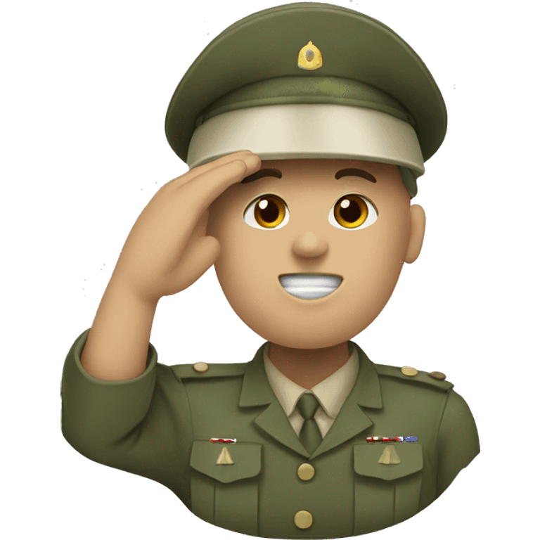 Soldier saluting. Tear drop emoji