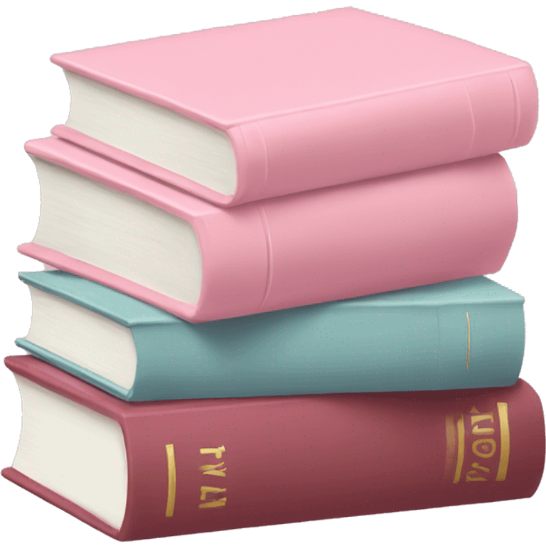 Pastel pink stack of books emoji