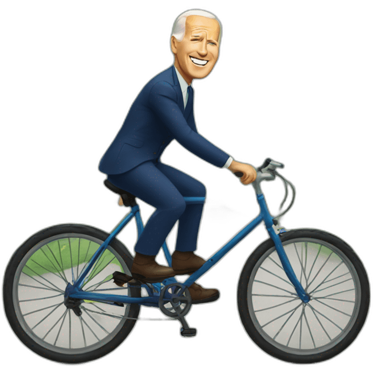 Biden riding bicycle emoji