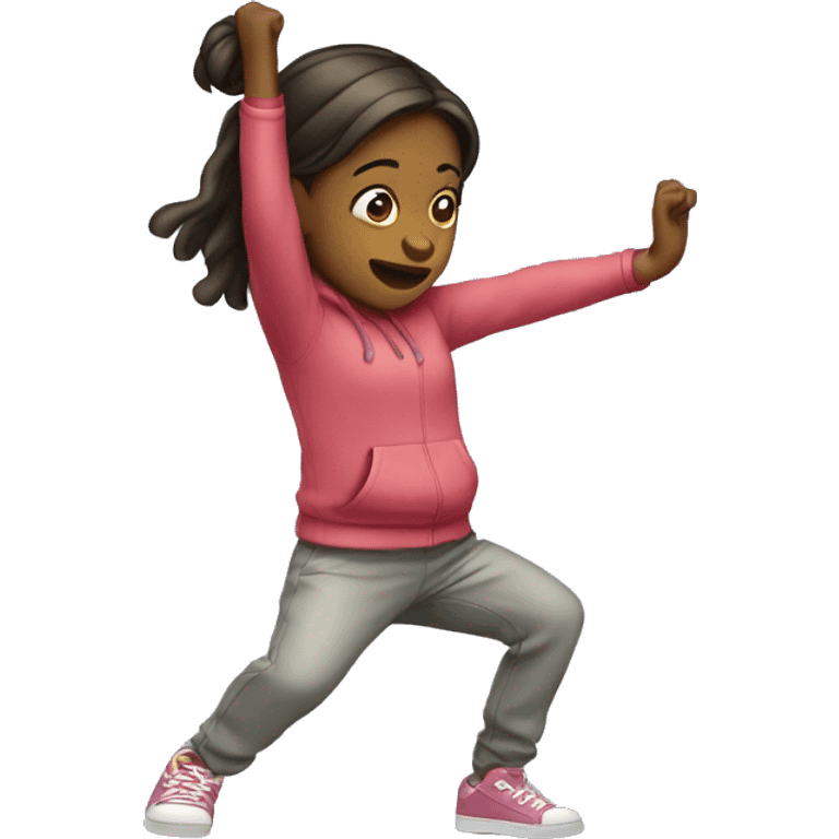 Girl doing dab emoji