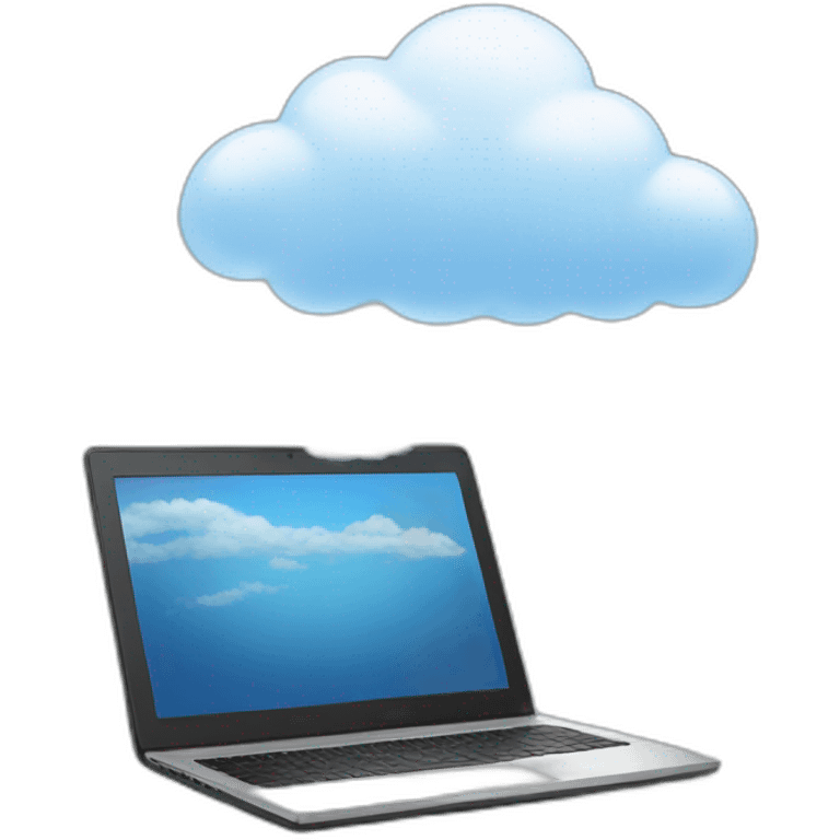 Laptop with cloud emoji