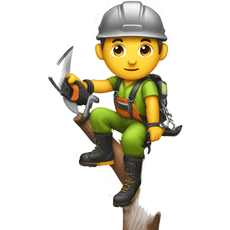 Tree climber with chainsaw emoji