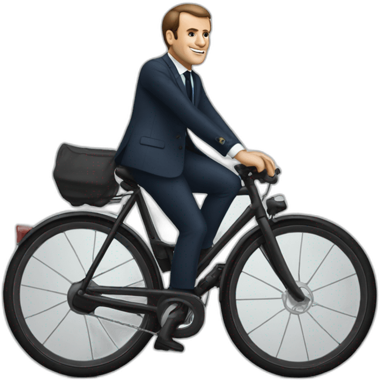 Macron sur un vélo  emoji