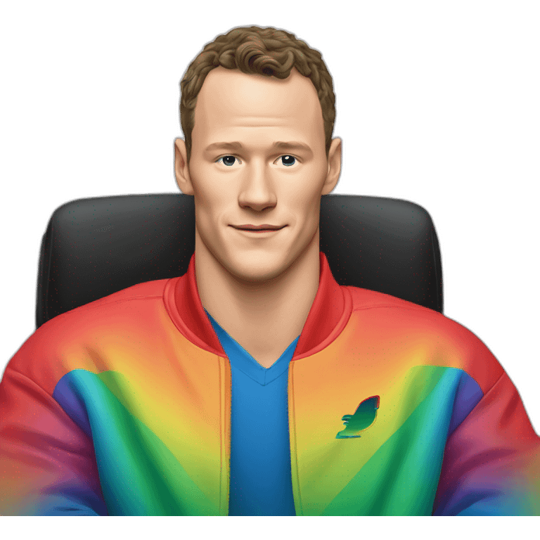 Jonathan Toews as rainbow colored chair emoji