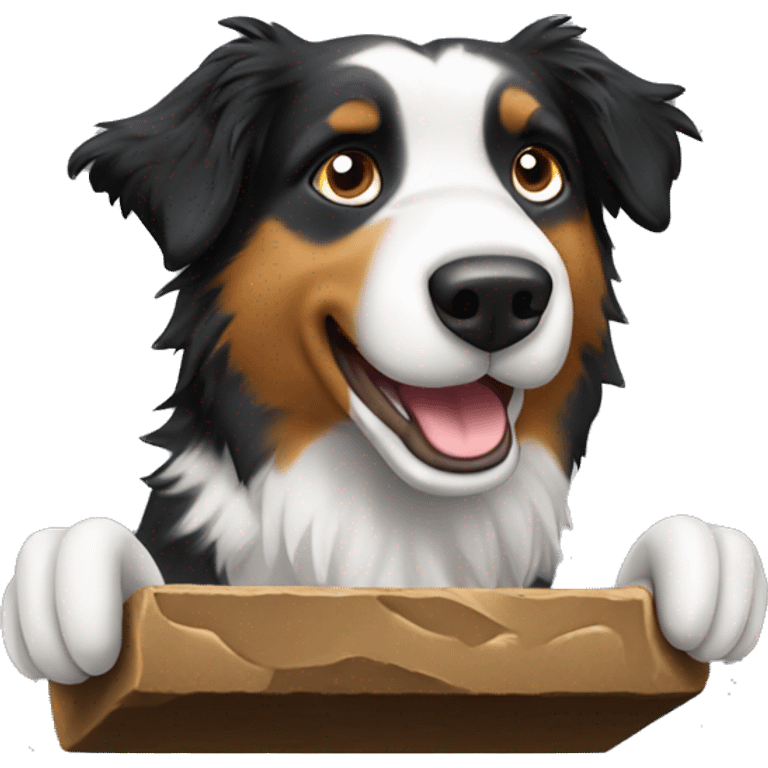 Anvil with Jumping Australian shepherd  emoji