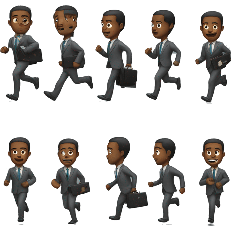 black man running with briefcase emoji