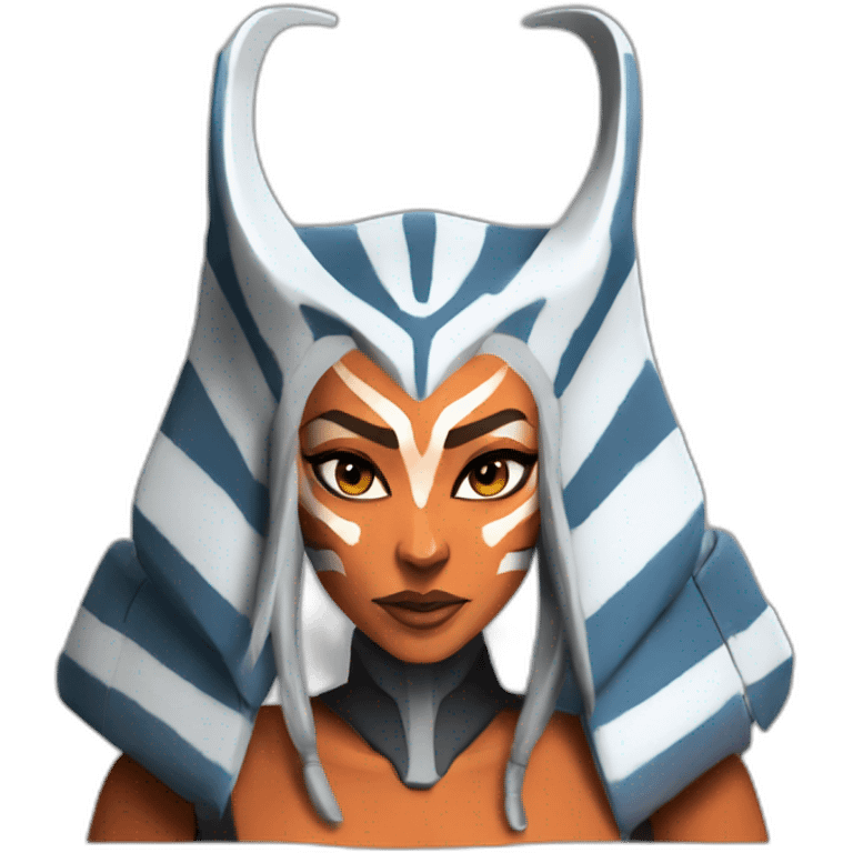 Sexy Ahsoka Tano (Portrait, front facing, Apple iOS 17 style) horns, tendrils emoji