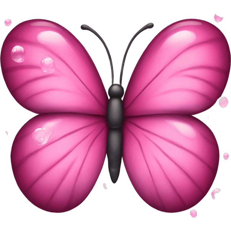 A pink butterfly with bubbles around it  emoji