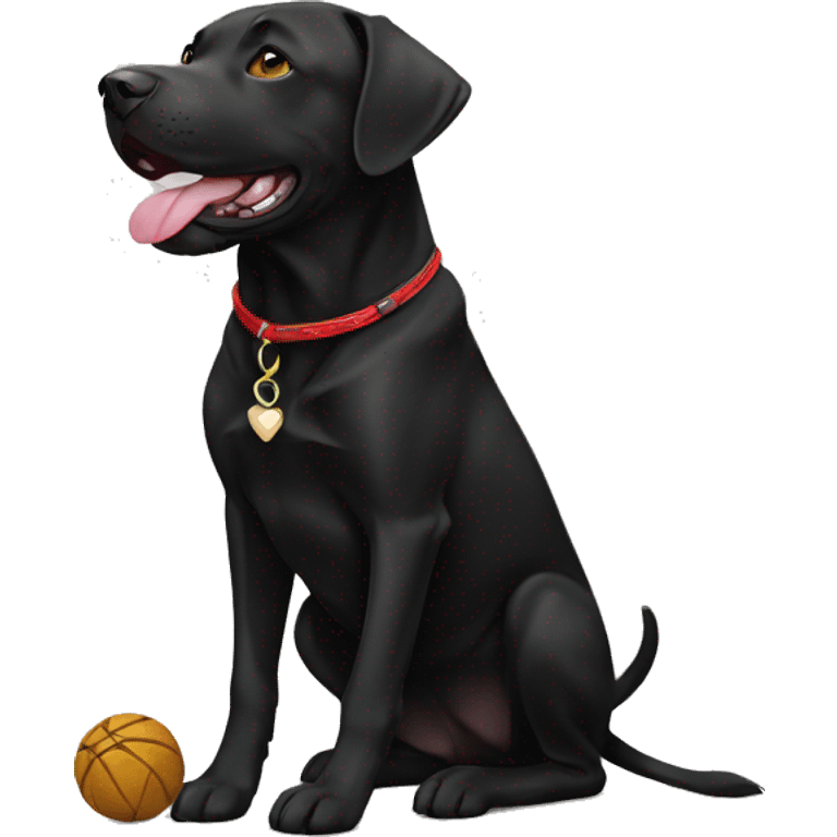 Black lab with Pitbull emoji