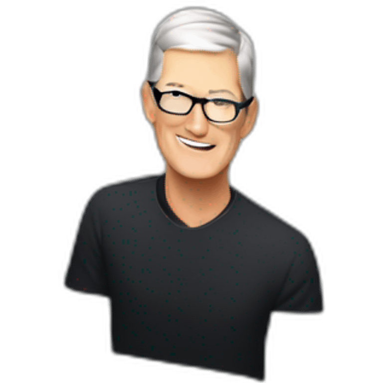 tim cook with black macbook pro on desk emoji