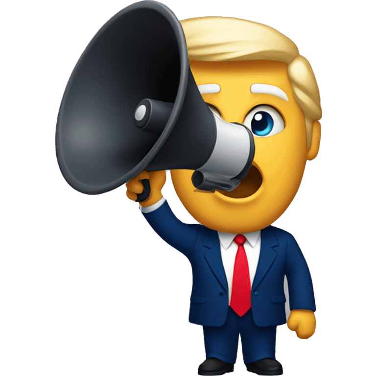 donald trump holds loudspeaker emoji