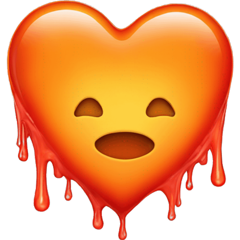 dripping orange-red glowing heart emoji