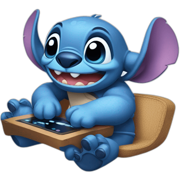 Stitch qui joue à la Switch emoji