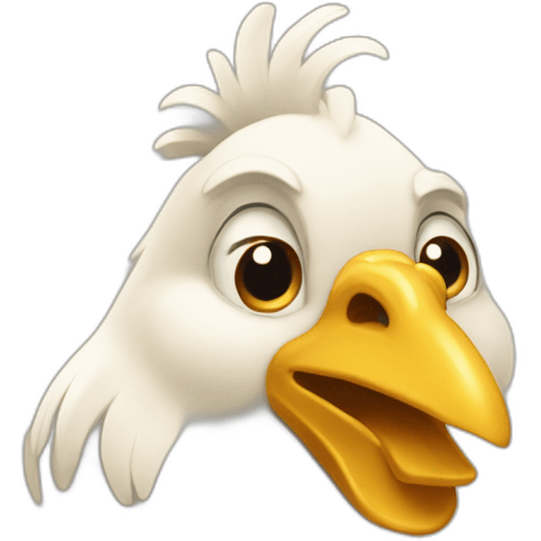 Une poule avec des dents en or emoji