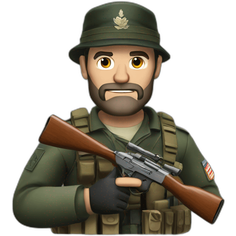 Captain price smoking a cigar while holding a rifle emoji