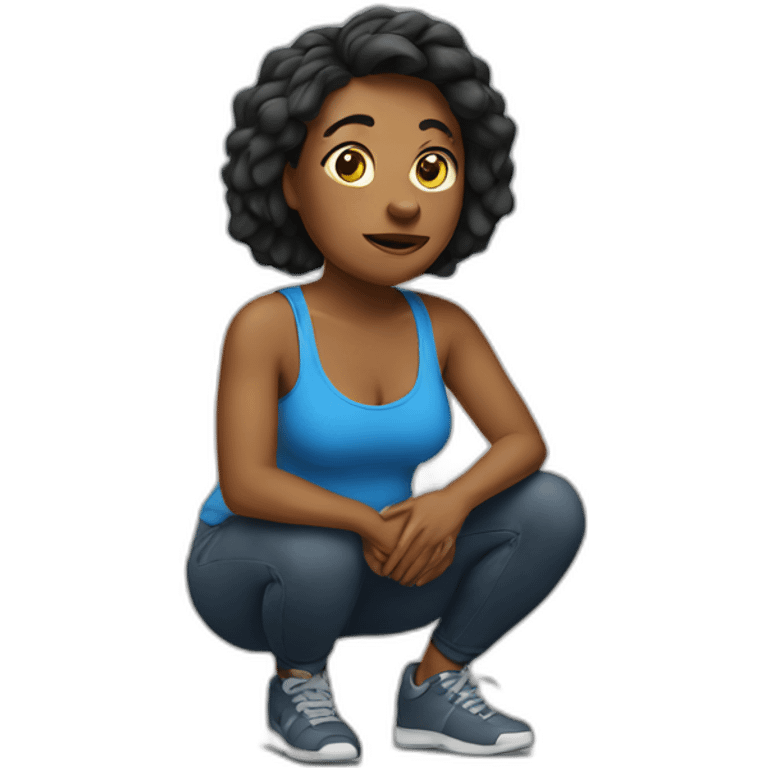 squat woman emoji