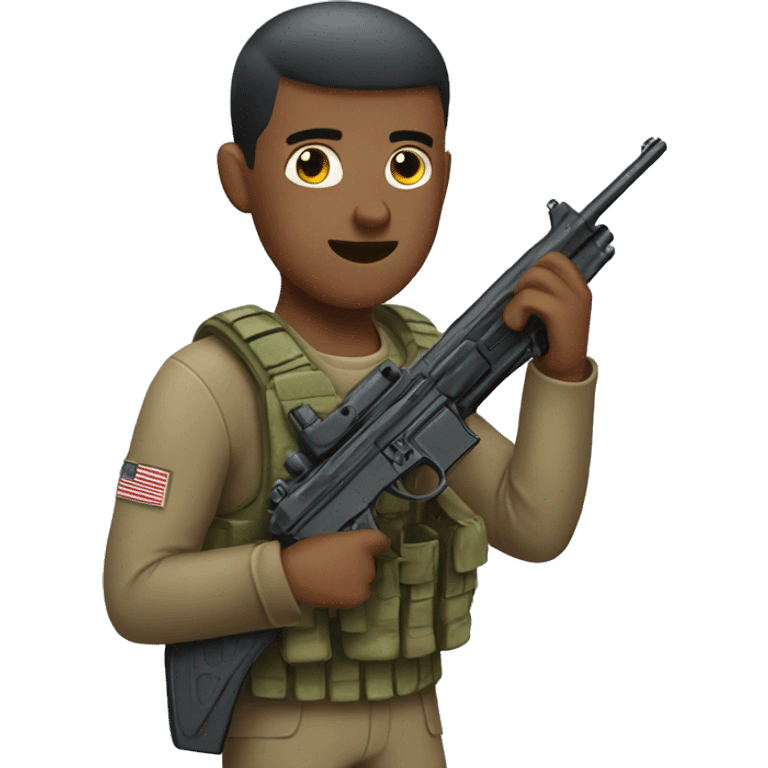 No haircut soldier with gun emoji