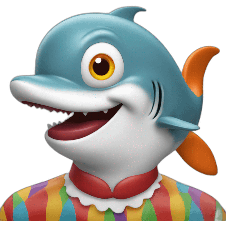 Clown merged with dolphin emoji