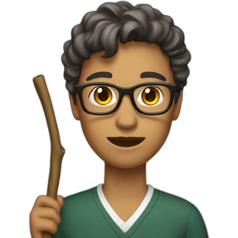 teacher with stick emoji