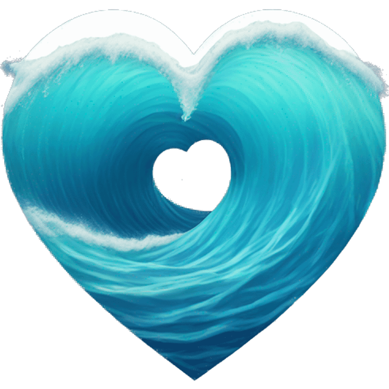 waves in a ocean making a heart  emoji