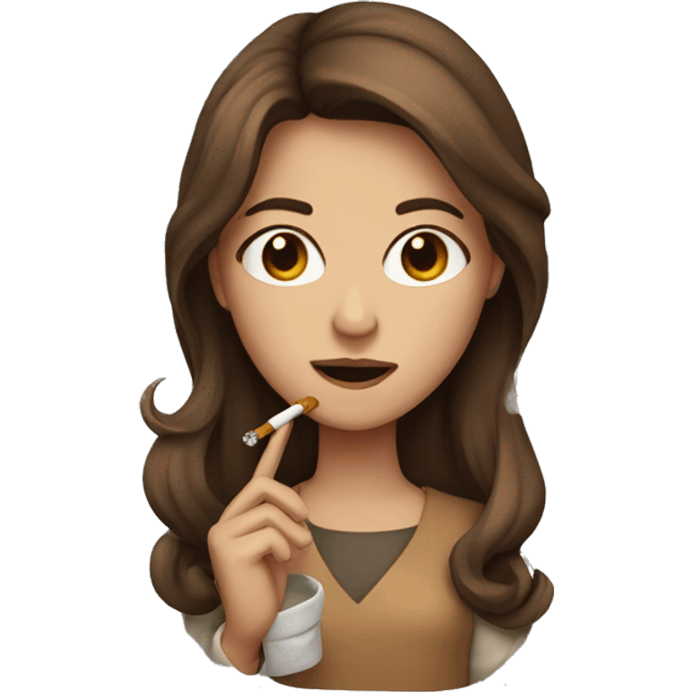 girl with brown hair smoking  emoji