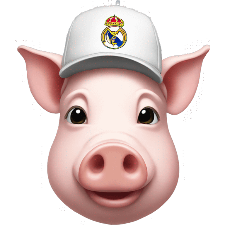 pig wearing a Real Madrid hat emoji