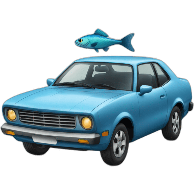 car and fish emoji