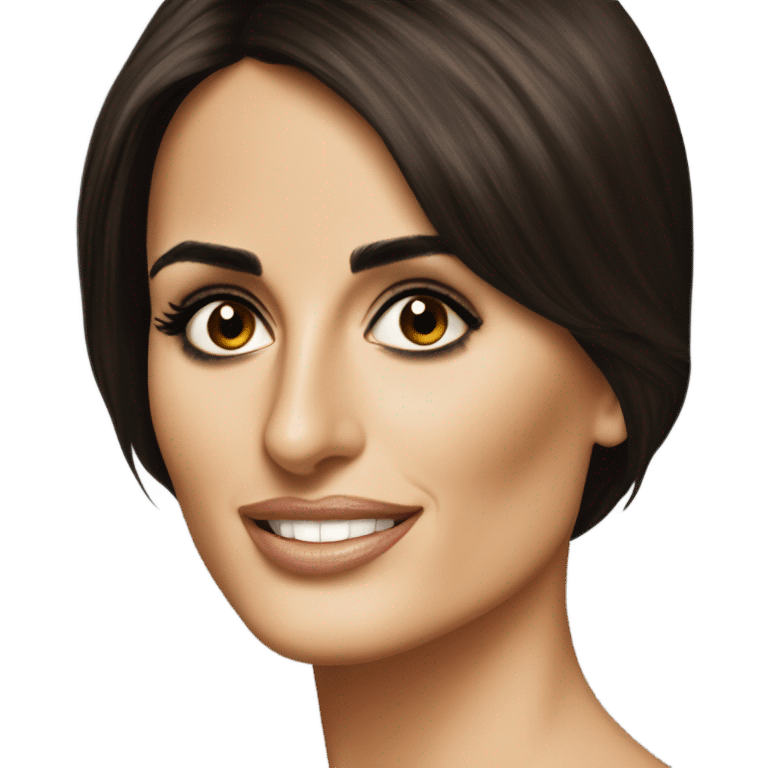 Penelope cruz with dark brown hair bob emoji