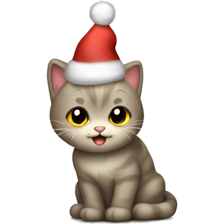 christmas kitty lights emoji